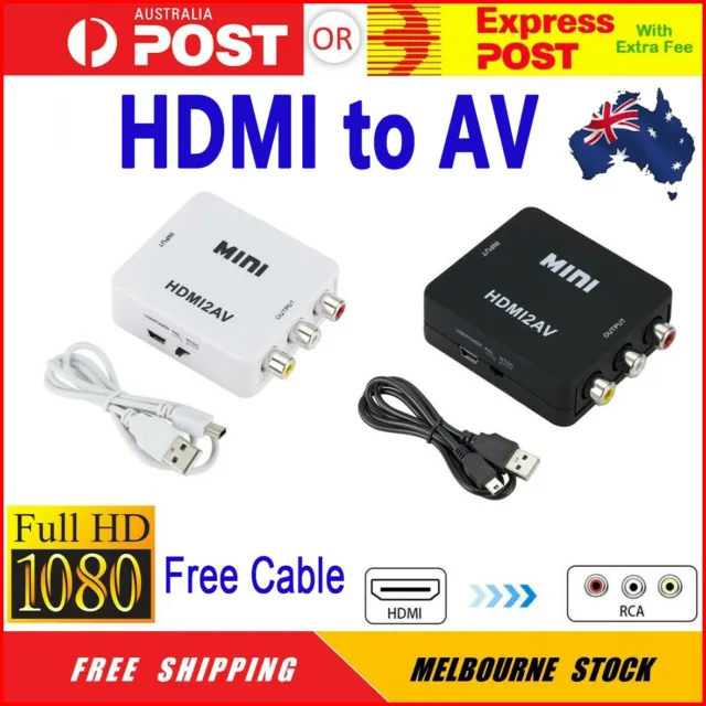 HDMI to AV Converter Output Digital to RCA Analog Audio/Video Input Composite