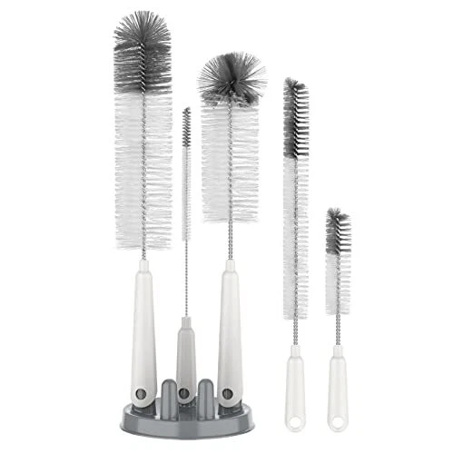 MR.SIGA Ensemble de 5 Brosses à Bouteille avec Support de Rangement, Brosses de