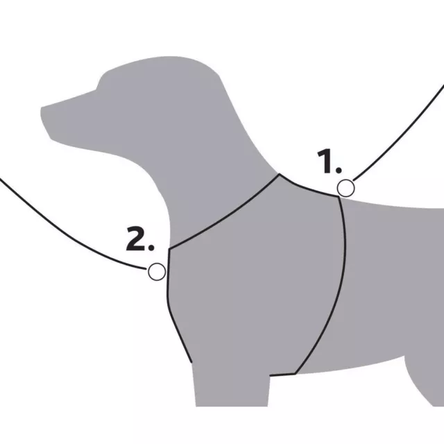 harnais trekking S- M tour de ventre 44-53 cm rose et gris pour chien 2
