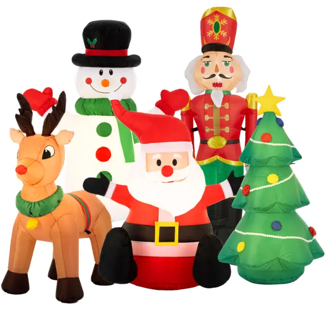 Inflatable Christmas Light Up Porch Decorations Suitable for Indoors & Outdoors