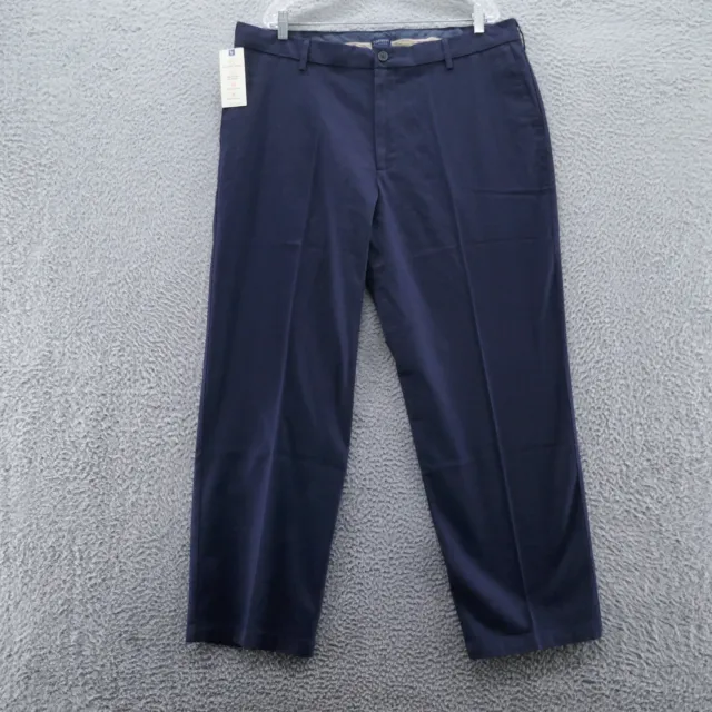 Dockers Mens Relaxed Fit Signature Khaki Pants 40x32 Navy Blue Straight Leg NEW