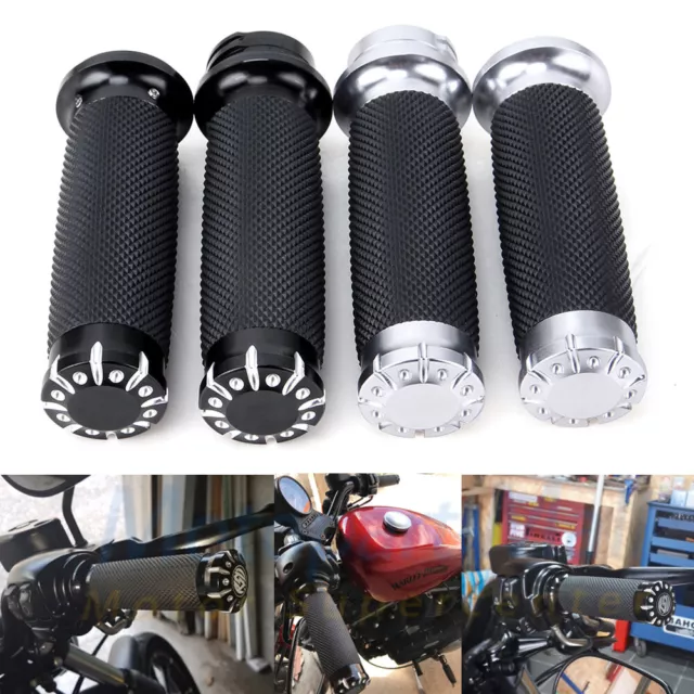 1" Motorcycle Handle Bar Hand Grips For Harley Touring Sportster XL Dyna Softail