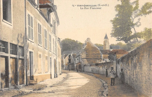 Cpa 91 Viry Chatillon La Rue Francoeur