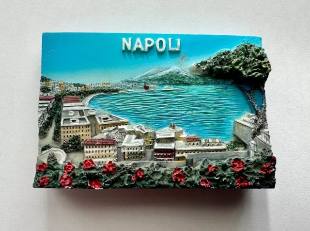 Napoli Naples Italy 3D Resin Hand Painted Fridge Magnet.