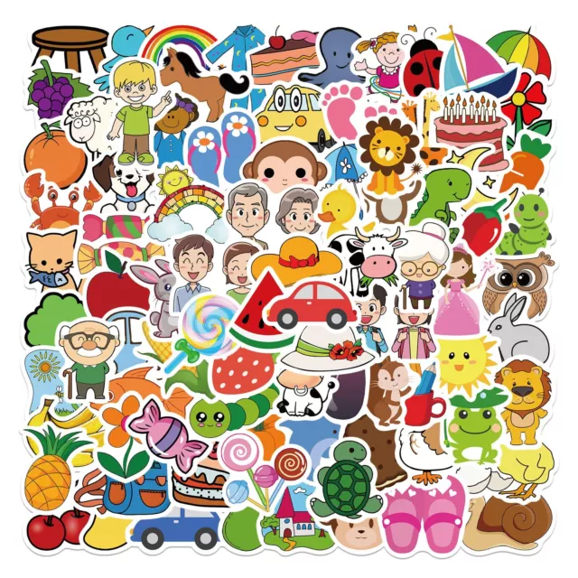 Cartoon Doodle Stickers Cute Kawaii Stickers Decoration for Kids PVC Waterproof