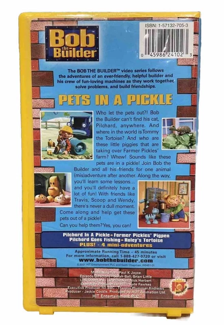 BOB THE BUILDER VHS Pets in a Pickle Rare Hard Clamshell Case 2001 VTG ...