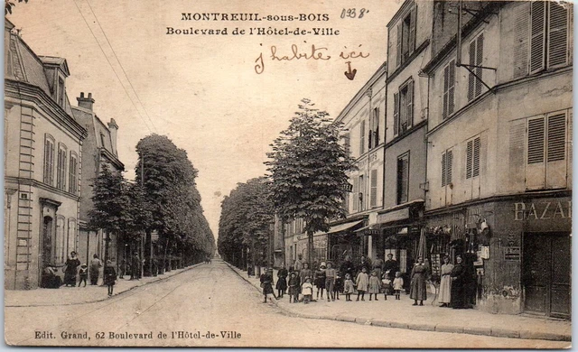 93 MONTREUIL SOUS BOIS - le boulevard de l'hotel de ville.