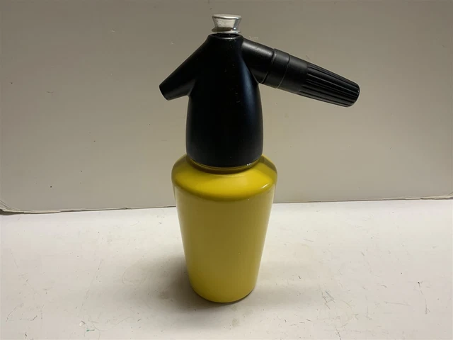 VINTAGE Kidde Model 7 Soda King Seltzer Bottle Syphon Bright Lemon Yellow