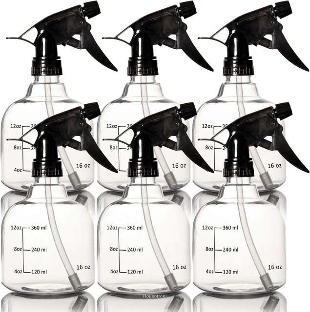 2-Pack Plastic Spray Bottles With 10 Labels - 18.6 Oz Adjustable Nozzle Bottles For Cleaning & Plants