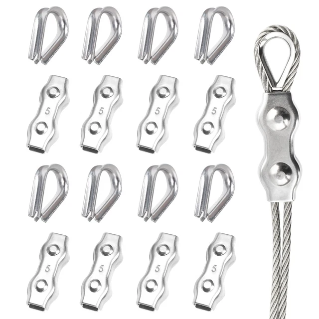 Morsetti Per Fune In Acciaio Inox 304 - 12 Pezzi Per Cavi Da 3mm