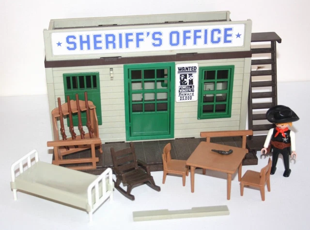PLAYMOBIL Vintage 3423 – Set Western Avec Bureau Du Shérif, Prison Et Personnages (1983)
