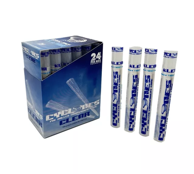 4X  Cyclones Flavoured Pre Rolled Transparent Cones Clear