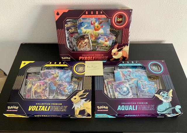 Pokémon - Lot de 3 coffrets Premium - VMAX - Pyroli Aquali Voltali - Neuf - FR.