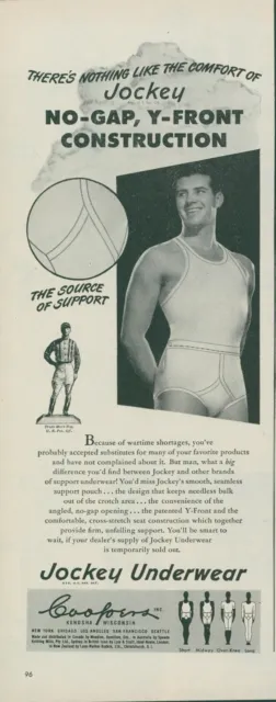 1944 Jockey Underwear Coopers Short Style Undershirt Kenosha WI Vtg Print Ad L19