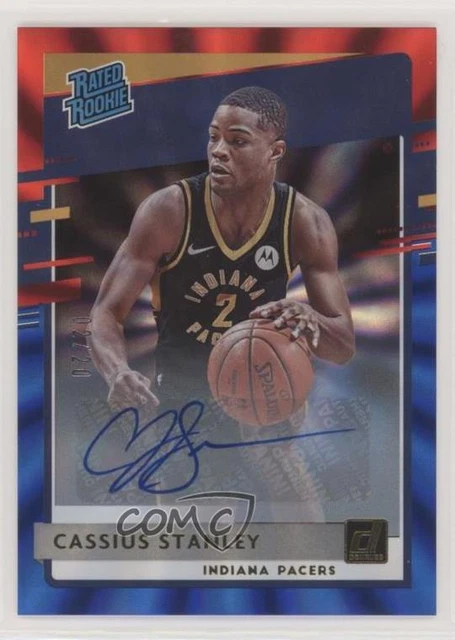 2020 Donruss Red & Blue Laser Signatures /20 Cassius Stanley #225 Rookie Auto RC