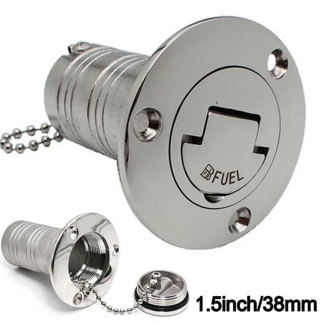 Keyless Fuel Cap Boat Fuel Deck Fill With Keyless Cap - Polished Stainless Steel Marine Filler Boat Deck Fill