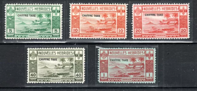 New Hebrides 1938 Postage Due opt set SG FD65-FD69  MLH/MH