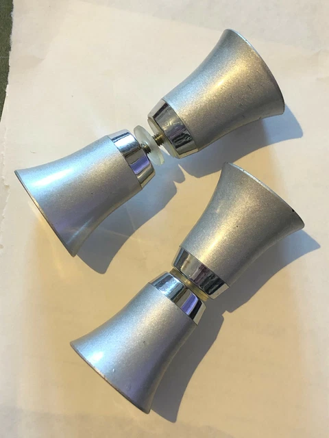 Boutons poignées de porte vitrée façon métal couleur gris