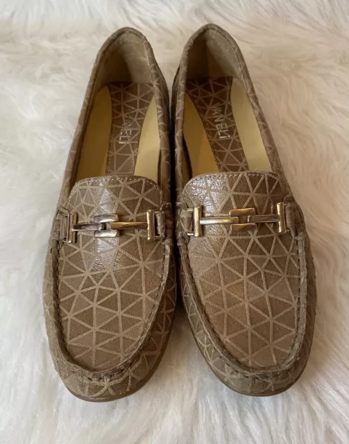 Vaneli Geometric Triangle Pattern Loafer Chain Details Comfort Sz 8.5 Narrow 2