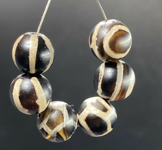 Ancient South East Asia Pyu Period Burma Old Phum Dzi Agate Jewelry Beads Lot 10