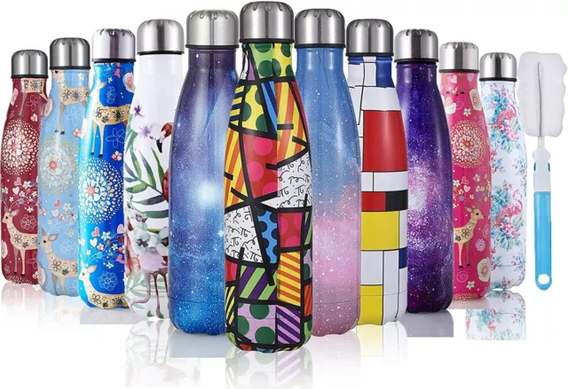 Ruseable Stainless Steel Water Bottle Metal Vacuum Insulated Sports Drinks Flask