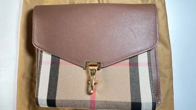 Burberry Macken Crossbody House Derby Check Tan Leather