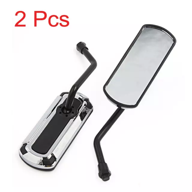 2pcs 10mm Universal Silver Tone Adjustable Chrome Motorcycle Rear View Mirrors