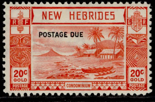 NEW HEBRIDES GVI SG D8, 20c scarlet, M MINT. Cat £42.