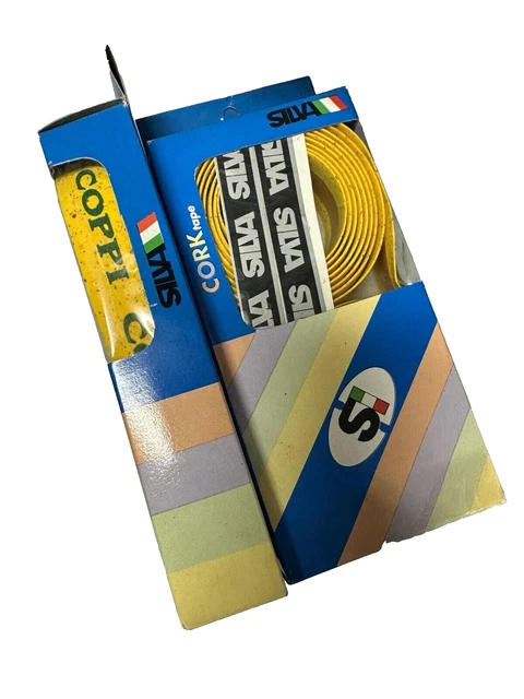 Ruban De Guidon Vélo Silva Cork Vintage - Multicolore - 1 Paire (2 Rouleaux) NOS