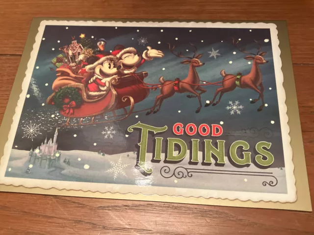 DISNEY VINTAGE GOOD Tidings Holiday Christmas Cards Box of 16 Mickey ...