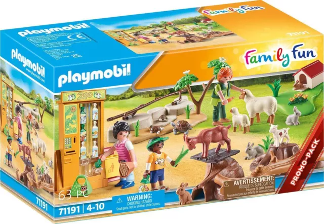 PLAYMOBIL Family Fun 71191 Erlebnis-Streichelzoo mit Spielzeugtieren, Spielzeug