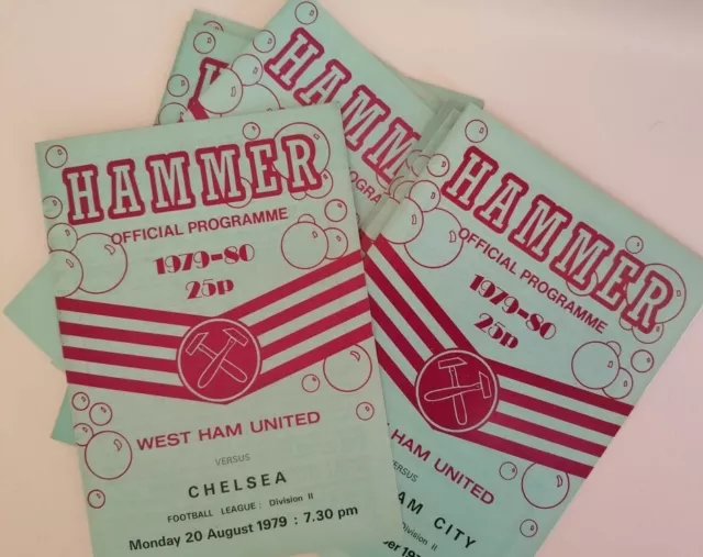 West Ham United League and cup Home Programmes 1979-1980 Choose from list