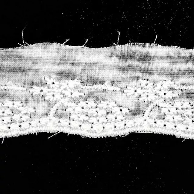 Coton Blanc Broderie Anglaise Bordure Dentelle 1 "/ 2.5cm Couture BA1