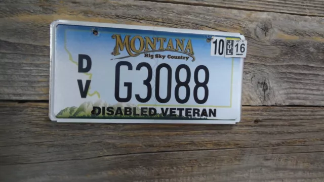 Montana " Disabled Veteran " DV big sky country license plate Montana specialty!