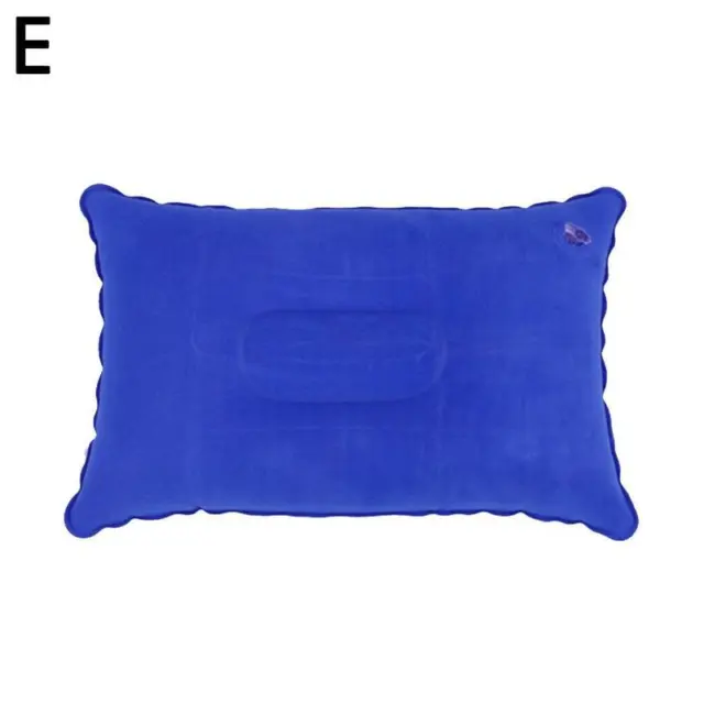 Blue Inflatable PVC And Nylon Pillow Soft Blow up Sleep Best Camping Cushion  K4