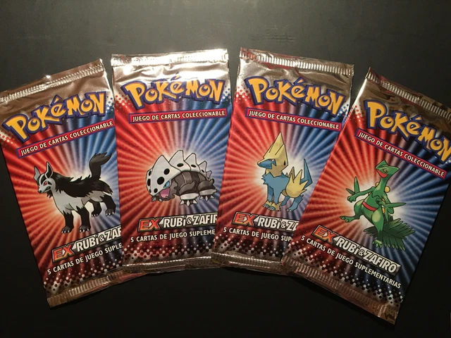 X1 Booster RUBY & SAPPHIRE Ex Spanish & Sealed Block NEW 5 DISPLAY Cards