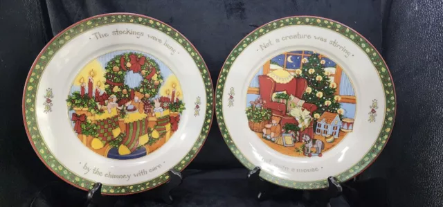 Portmeirion Studio A Christmas Story  Dinner Plates  Set of 4 - 10 3/4 "