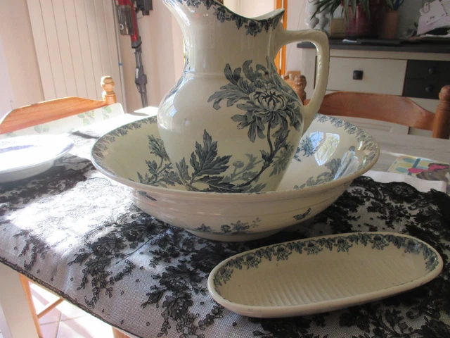 ANCIEN SERVICE DE toilette, Broc et lavabo, Moulin des Loups & Hamage EUR 58,00 - FR