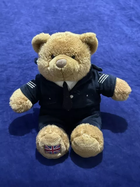 The Great British Teddy Police Bear 3 Stripes Plush Toy England Flag on Foot