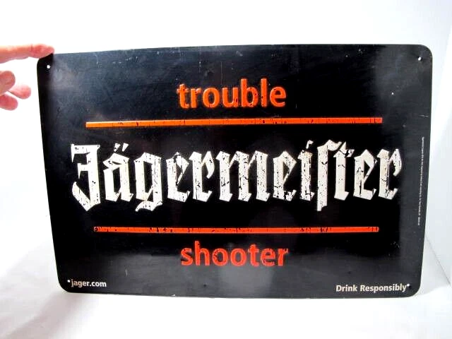 Jagermeister Liquor Med Weight Metal Sign Black Orange #JG 515-10 15.5 x 7