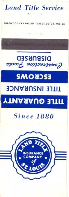 Missouri Land Title Insurance Company of St. Louis Vintage Matchbook Cover