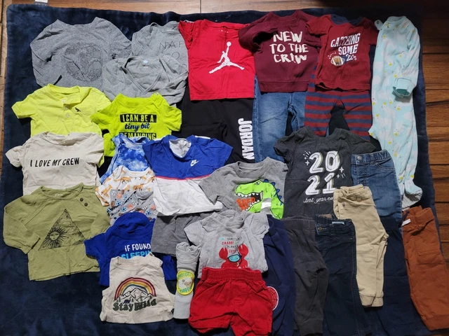 Baby Boy Clothes 12 Months Lot Outfits Pjs Pants And More Pre-owned Condition
