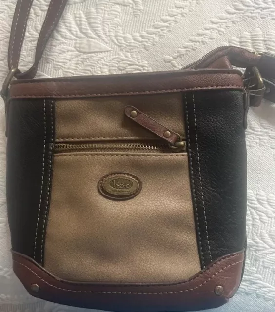 BOC Born Concept Crossbody Vegan Leather Purse Multiple Pockets Tan Brown