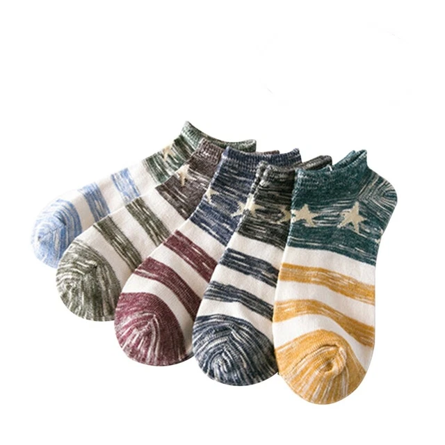 6 Pairs Anti-Skid Elastic Cotton No Show Ankle Socks Low Cut Socks Men Summer