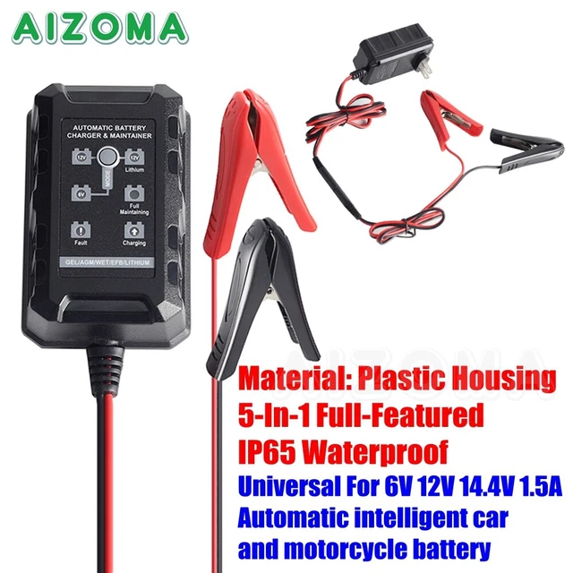 Lithium Battery Trickle Charger Universal For 6V 12V 14.4V Motorcycle Battery