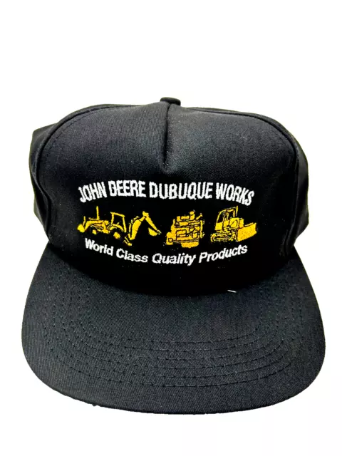 John Deere Dubuque Works K Products Vintage Hat Cap Snapback Black B2 C