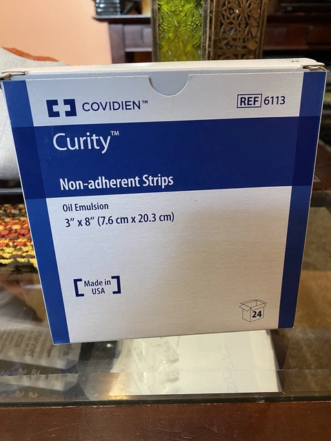Aderezo de emulsión de aceite no adherente de seguridad, rectángulo de 3"" x 8"", caja de 24
