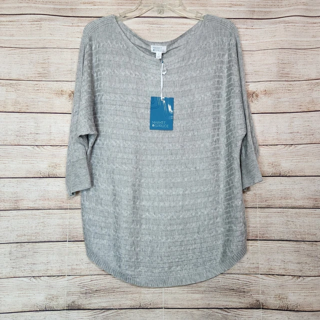 Market & spruce reviera online cable knit dolman pullover