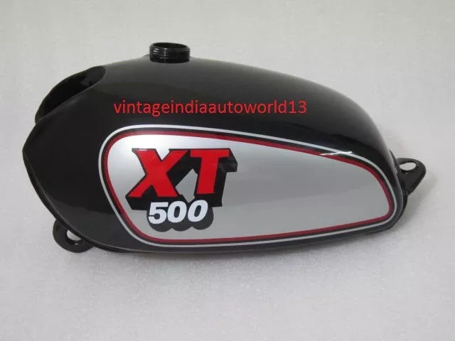 Neuer Yamaha XT TT 500 Benzintank aus silberfarbenem und schwarz lackiertem Stah