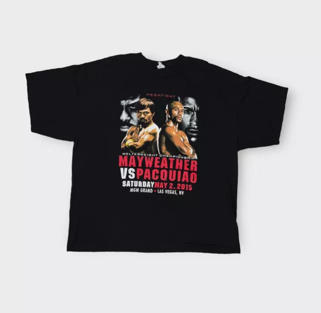 Floyd Mayweather vs Manny Pacquiao 2015 T-Shirt Adult 3XL Black Short Sleeve